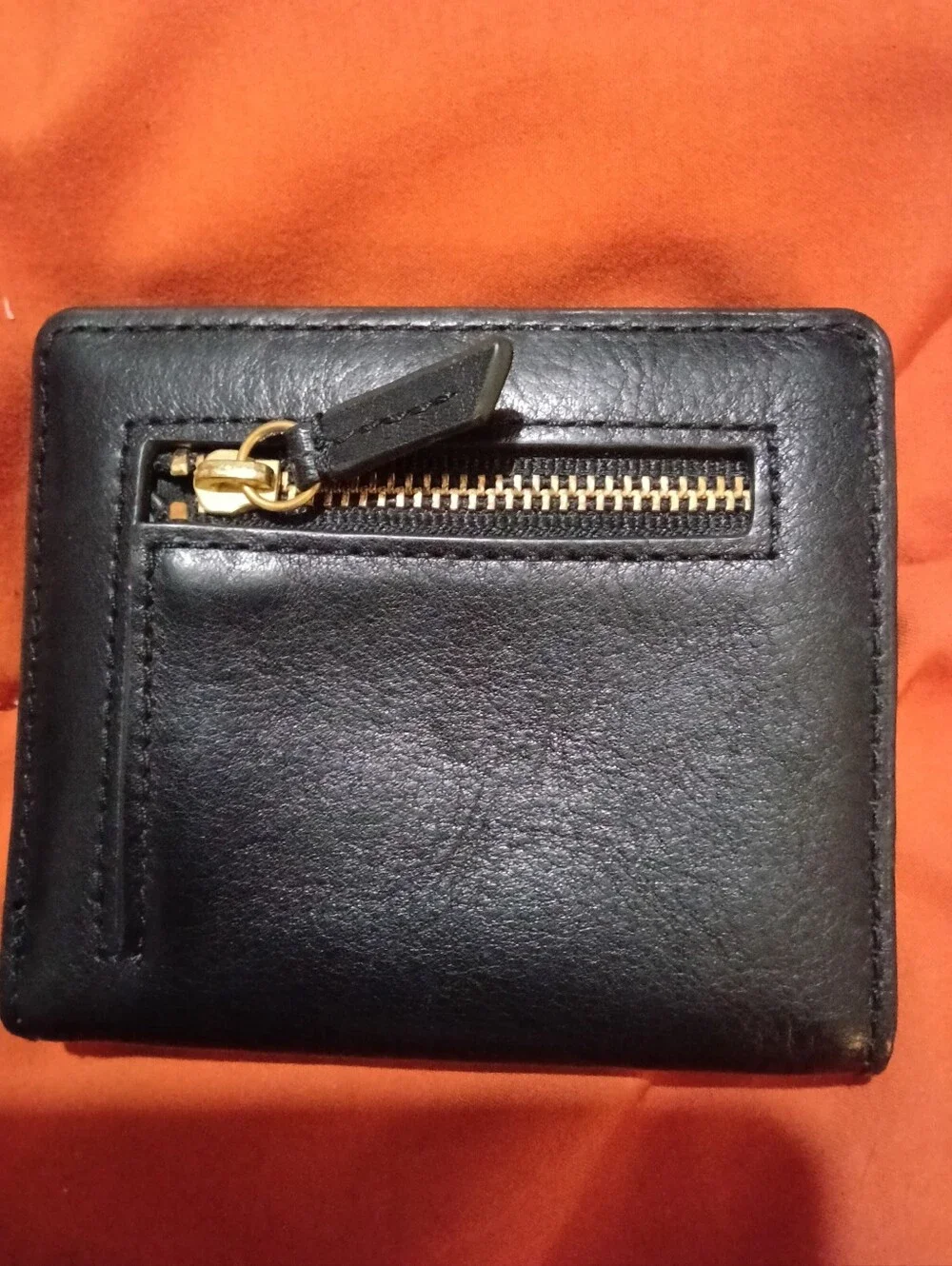 #1FW Fossil Black Leather Bi-Fold Card Holder Wallet